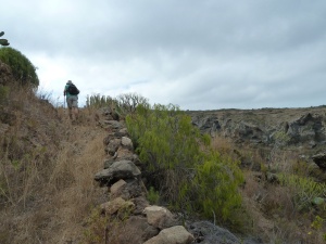 The Camino La Morra ascending to the village of Vera de Erques along the edge of the Barranco de Erques